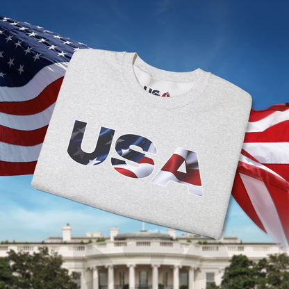 Patriotic USA Crewneck Sweatshirt - Unisex Heavy Blend - American Pride - National Pride Gift - S-5XL