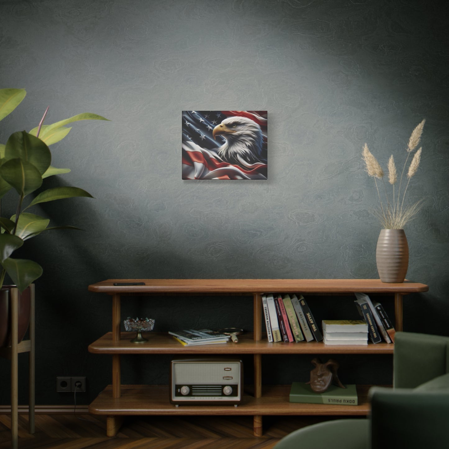 Patriotic Eagle Gallery Wrapped Canvas Art - American Flag Wall Decor - Red White Blue - USA Pride - Holiday Gift -  4th of July Home Decoration - Veteran Gift -  USA Theme Art - Print On Sides - Mirror Sides -