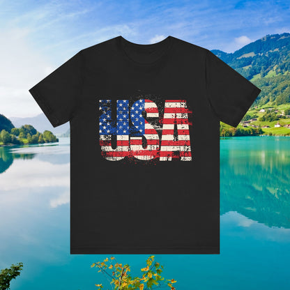 USA - Red White Blue - American Flag - Classic Unisex Tee - Holiday Gift - Patriotic Pride