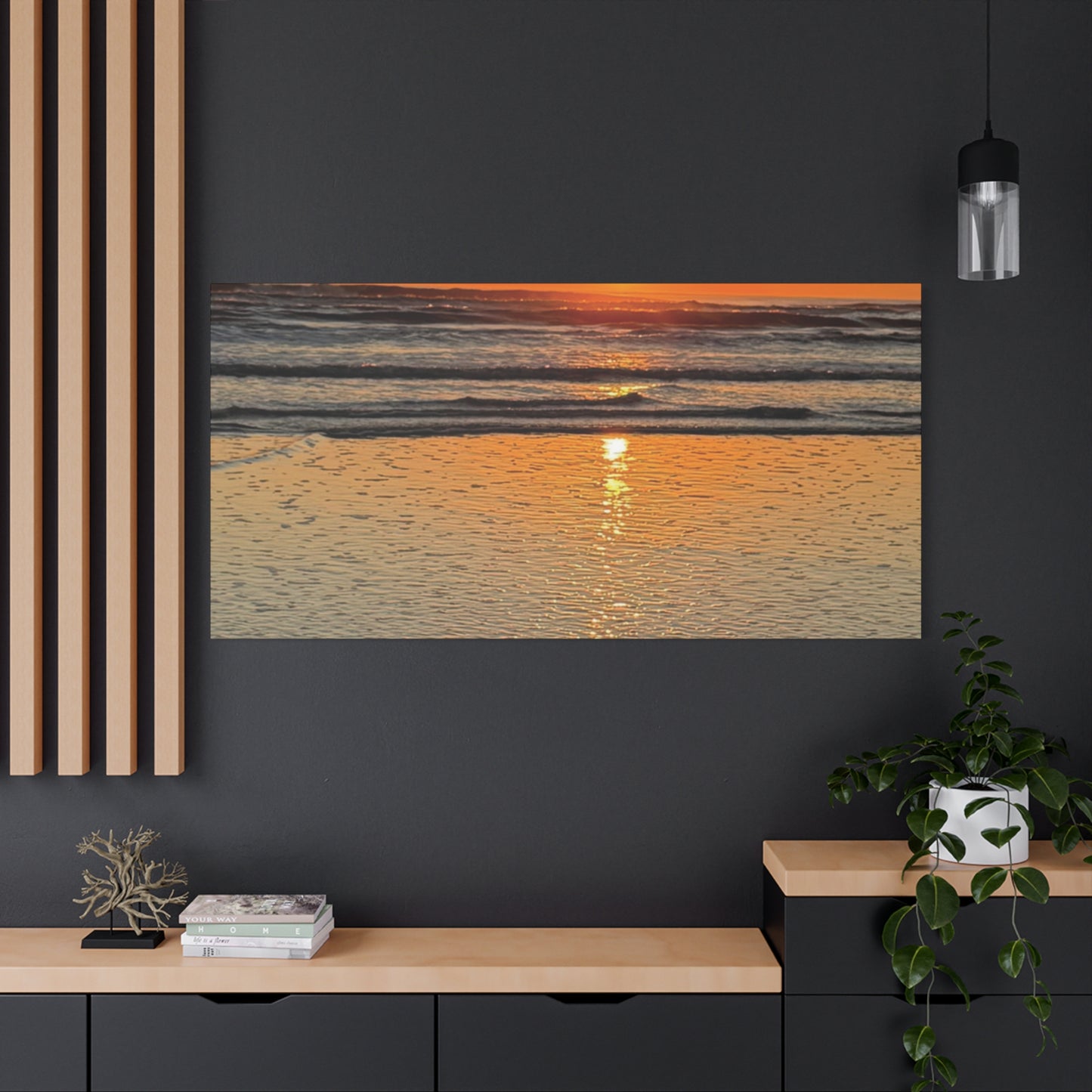 Stunning Sunset Beach Canvas Print, Ocean Decor, Wall Art, Home Decor, Coastal Artwork for Living Room