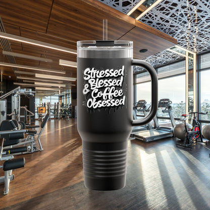 40oz. Insulated Travel Mug: Stressed Blessed, & Coffee Obsessed Print, 7 Different Color Options, Perfect Gift for Coffee Lovers, Gym Goers, Travel Enthusiasts, Holiday [...]