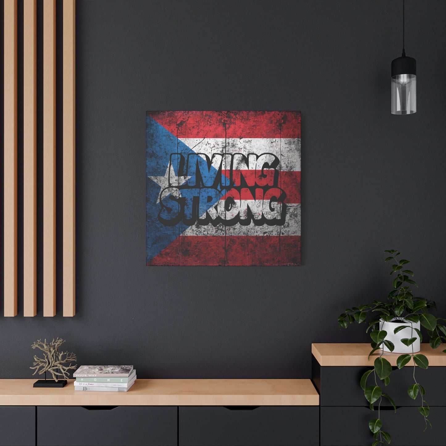 Gallery Wrapped - Puerto Rico Flag -  Matte Canvas Wall Art - Inspirational Decor - Home Wall Decor -
