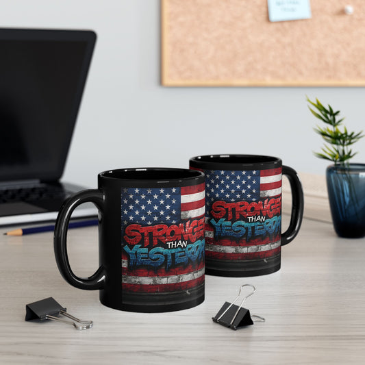 Motivational Mug for Fitness Enthusiasts, Inspirational Coffee Cup, Strength Reminder Gift, Gym Love Mug, USA Flag Design