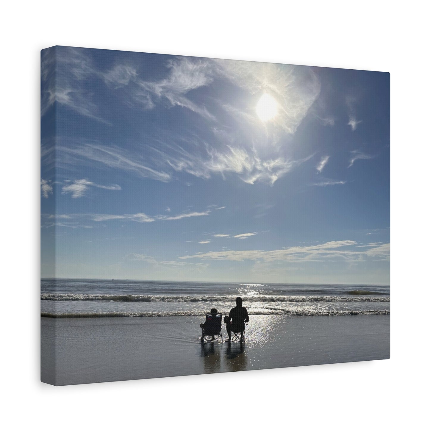 Beach Sunset Canvas Art, Stretched Canvas Print, Coastal Home Decor, Ocean Wall Art, Serene Landscape Painting