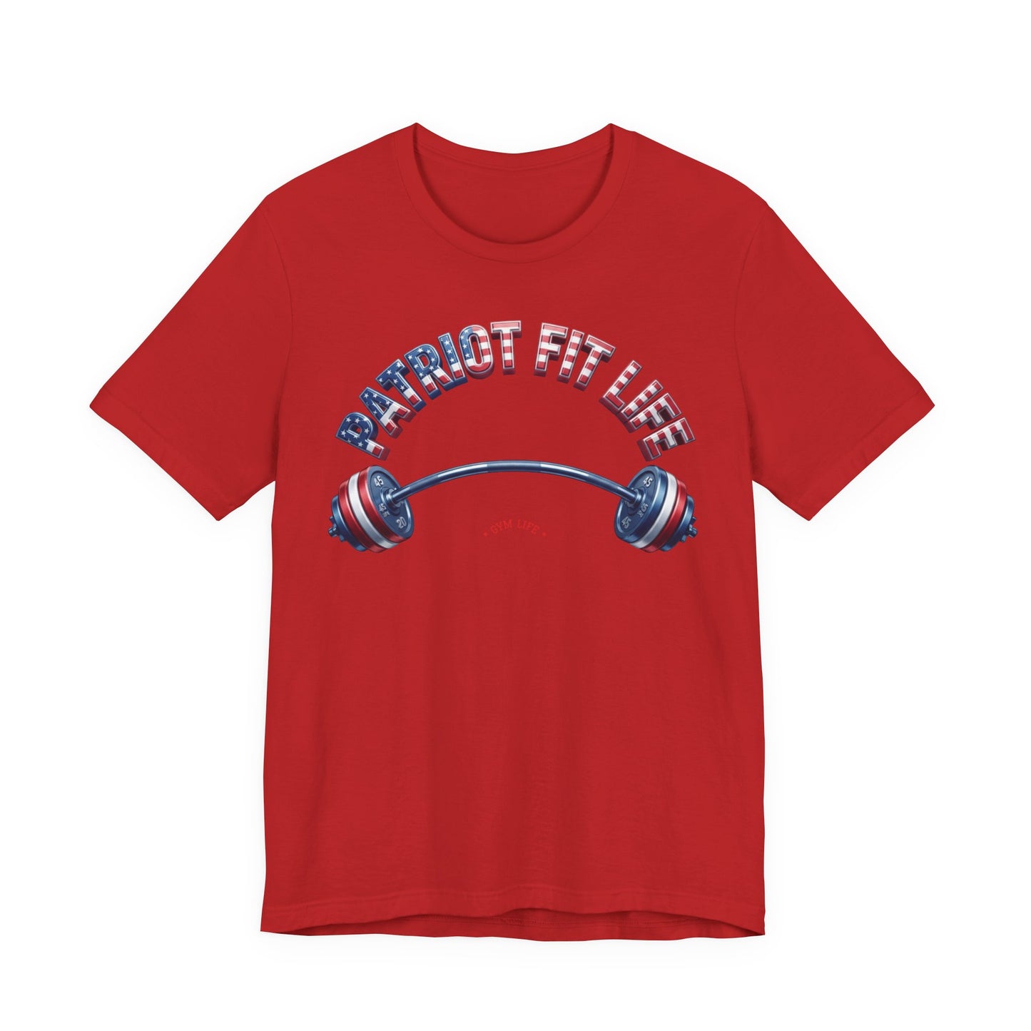 Patriot Fit Life Gym Life T-Shirt | American Flag Barbell Tee – LIVE FIT