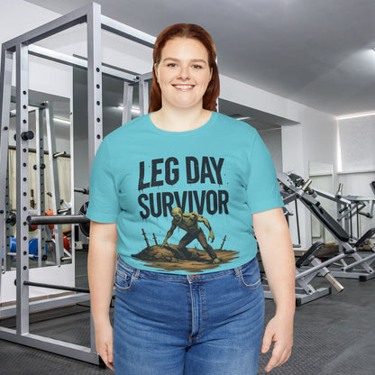 Leg Day Survivor Tee, Fitness Shirt, Workout Apparel, Gym Gift, Unisex Graphic Tee