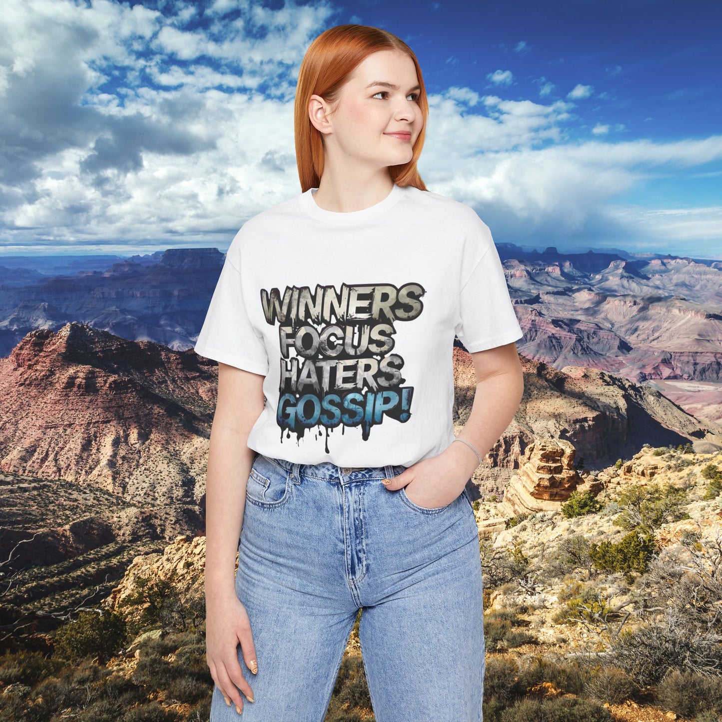 Winners Focus Haters Gossip! Tee - Motivational Graphic Shirt -  Unisex Tee for Casual Wear -  Gift for Friends -  Streetwear Fashion