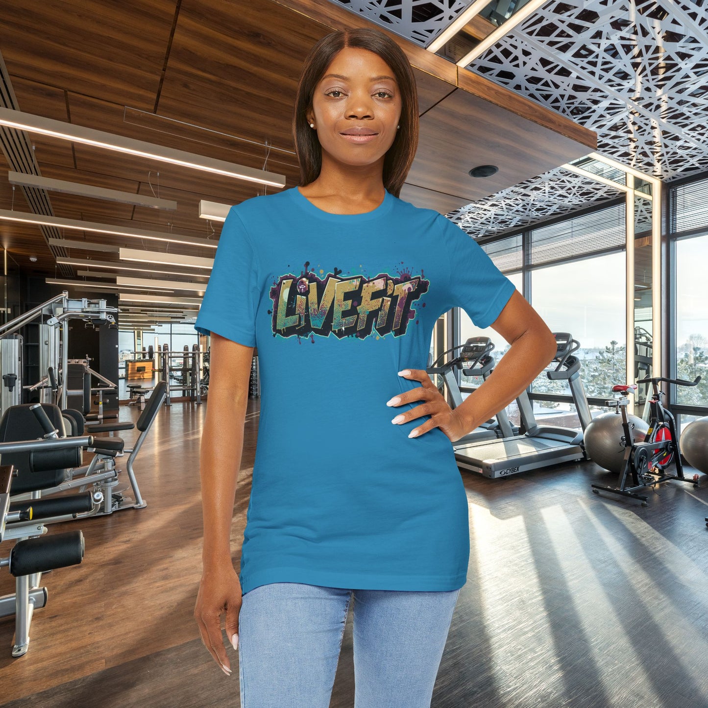 LIVE FIT Graphic Fitness Tee - Motivational Workout Apparel