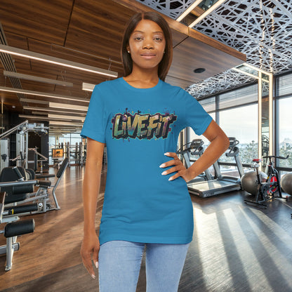 LIVE FIT Graphic Fitness Tee - Motivational Workout Apparel