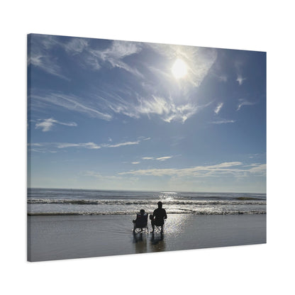 Beach Sunset Canvas Art, Stretched Canvas Print, Coastal Home Decor, Ocean Wall Art, Serene Landscape Painting