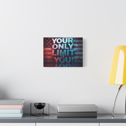 Gallery Wrapped - Motivational Canvas Wall Art - Your Only Limit Is You! - Inspirational Decor for Home Office - Inspirational Gift - Vintage American Flag - Limitless Living - Personal [...]