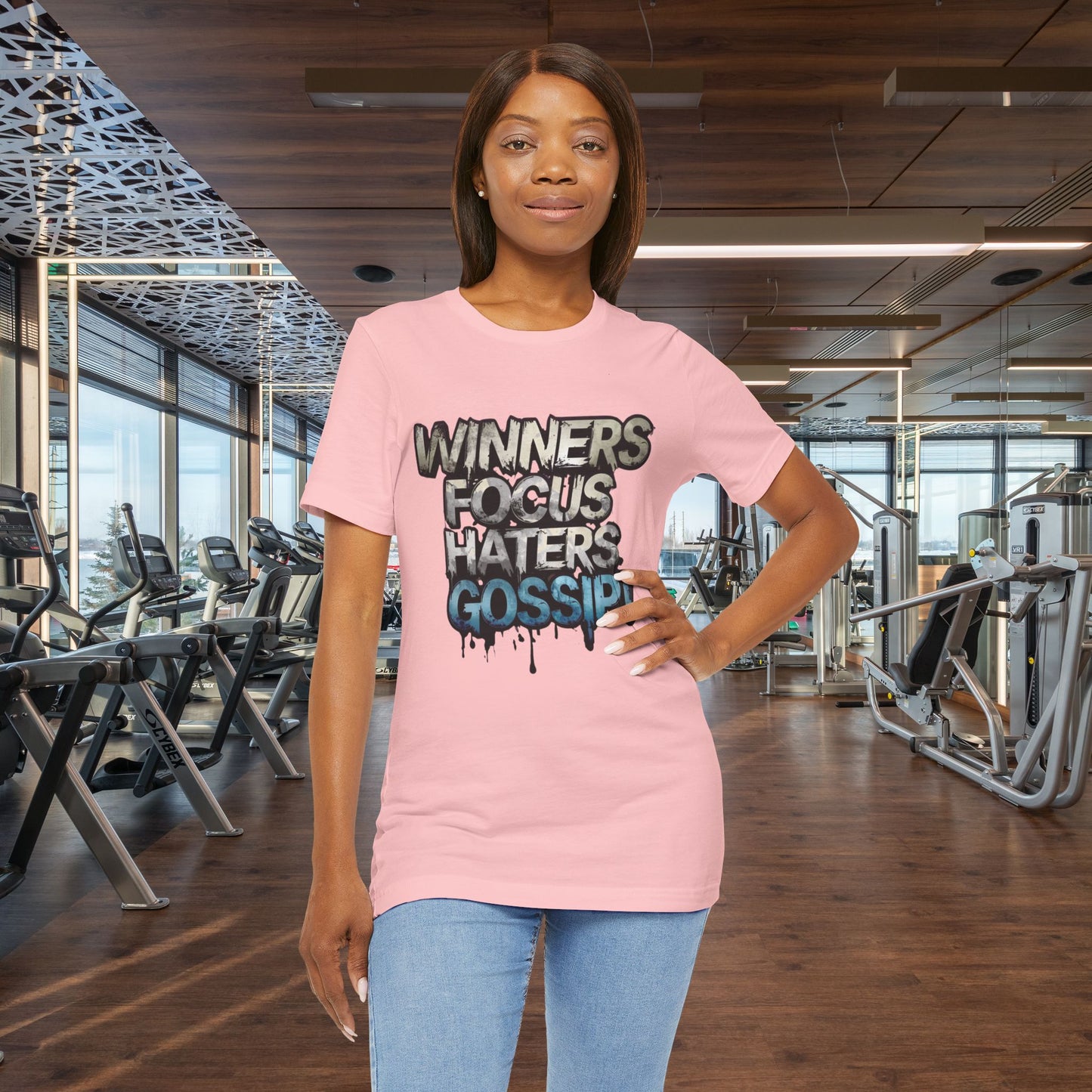 Winners Focus Haters Gossip! Tee - Motivational Graphic Shirt -  Unisex Tee for Casual Wear -  Gift for Friends -  Streetwear Fashion