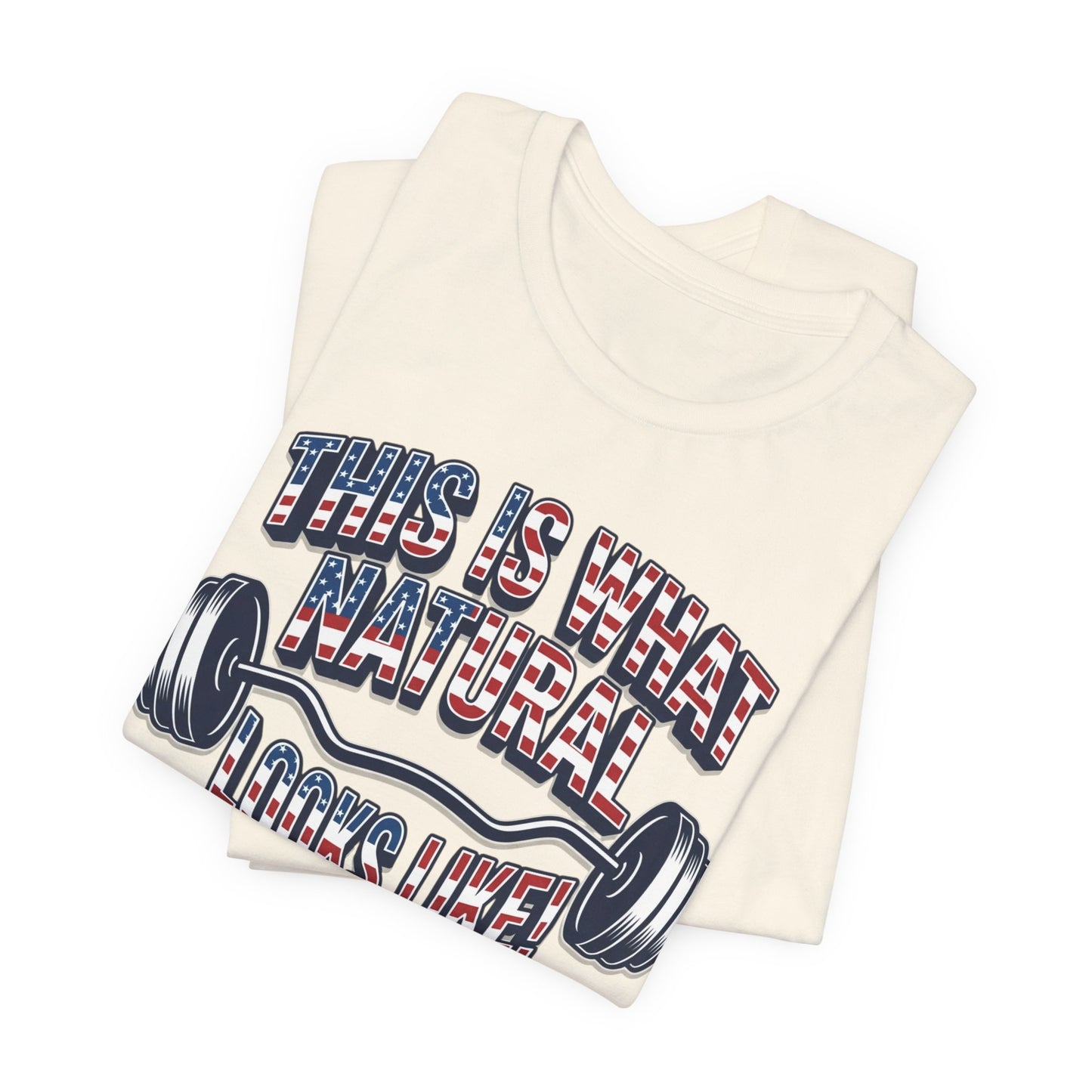 Natural Looks American Flag Gym T-Shirt | Motivational Weightlifting Tee
