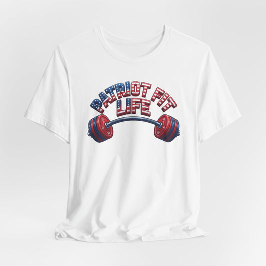 Patriot Fit Life T-Shirt — American Flag Barbell Fitness Tee