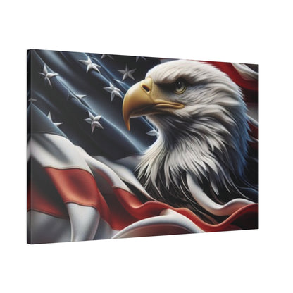 Patriotic Canvas Wall Art - American Eagle - American Flag Background Design - Red White Blue - Home Decor for Veterans -  Memorial Day -  Independence Day -  Holiday Gifts -