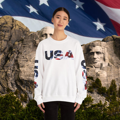 Patriotic USA Crewneck Sweatshirt - Unisex Heavy Blend - American Pride - National Pride Gift - S-5XL