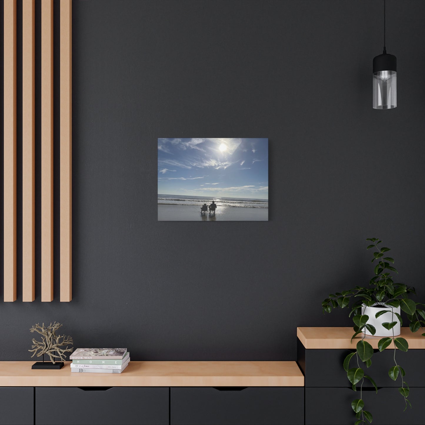 Beach Sunset Canvas Art, Stretched Canvas Print, Coastal Home Decor, Ocean Wall Art, Serene Landscape Painting