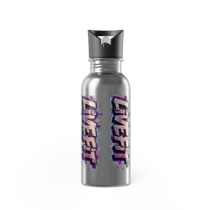 Stylish - Live Fit Stainless Steel Water Bottle - Motivational 20oz Travel Flask -  Fitness Hydration Drink-ware -  Sports Water Container -  [...]