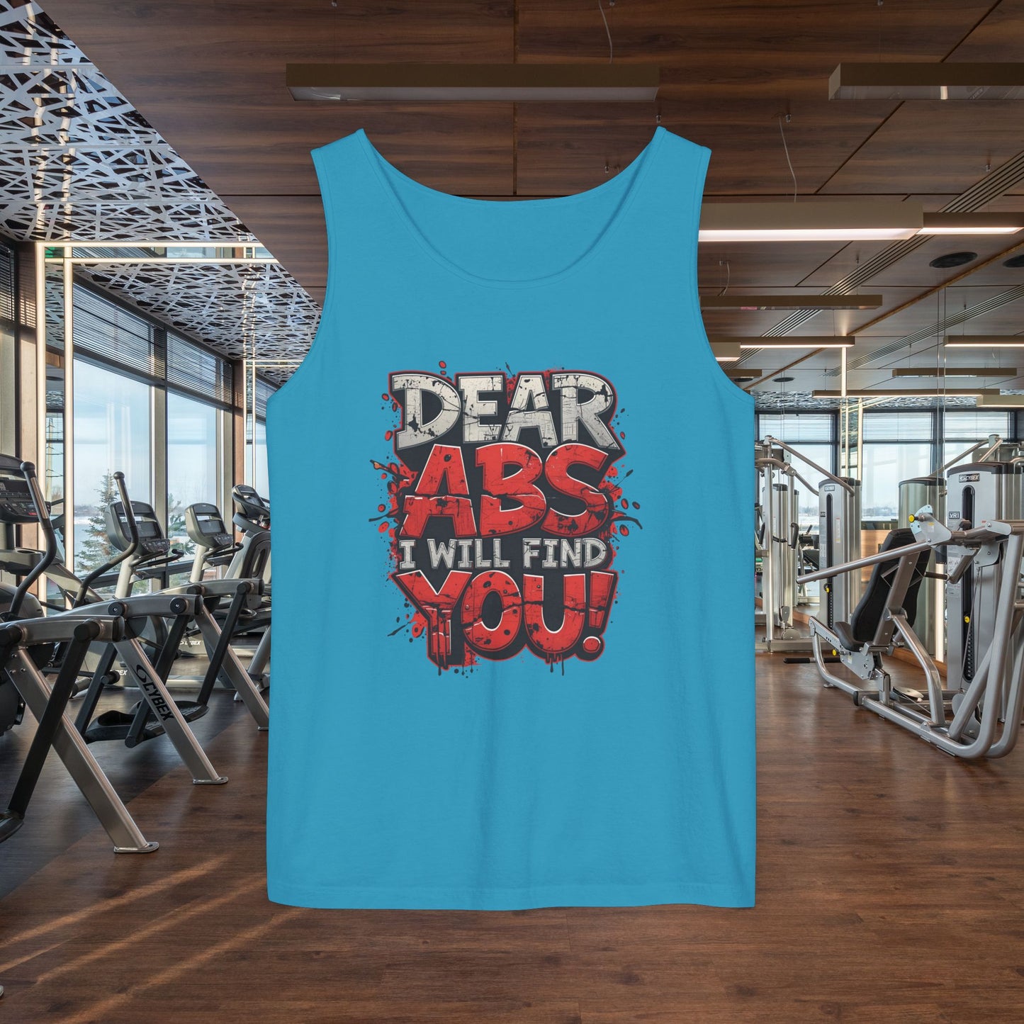 Dear Abs I Will Find You! - Garment-Dyed Tank Top - Funny Gym Tank - Unisex Fitness Apparel - XS-3XL