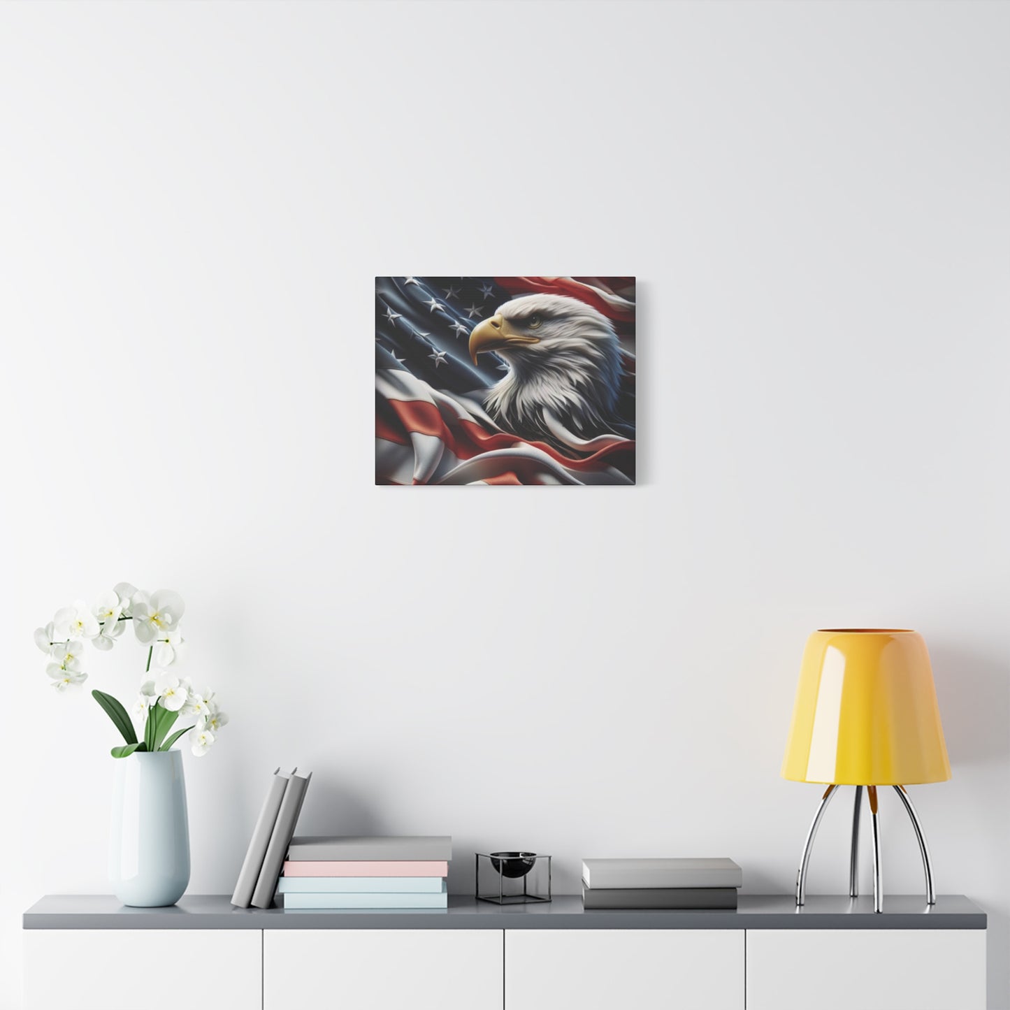 Patriotic Eagle Gallery Wrapped Canvas Art - American Flag Wall Decor - Red White Blue - USA Pride - Holiday Gift -  4th of July Home Decoration - Veteran Gift -  USA Theme Art - Print On Sides - Mirror Sides -
