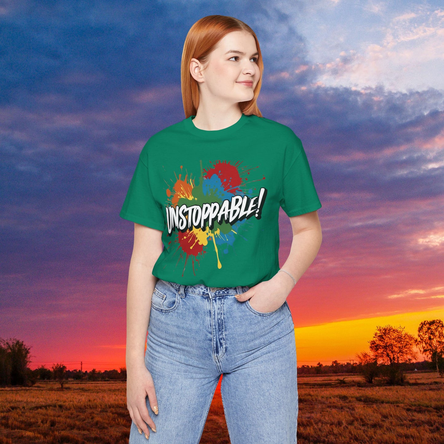 Unstoppable Design Tee - Vintage  Retro  Unisex  Tee - Classic  T-Shirt - Graphic Tee - Casual  Shirt - Short  Sleeve  Shirt