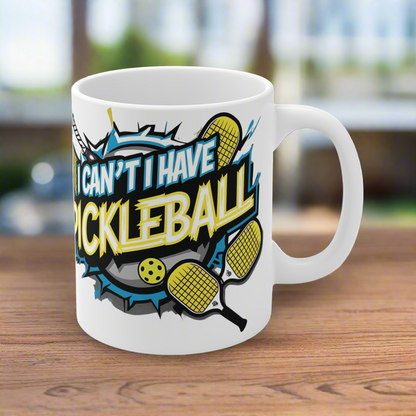 Pickleball Enthusiast White Ceramic Coffee Mug:  I Can't,  I Have Pickleball,  Print Design,  Gift For Her,  Gift For Him,  Sports Gift,  Fun Coffee Cup,  Pickleball Lover,  Unique Present,  Sporty Drinkware
