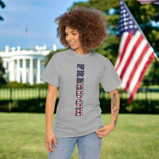 💥 Unisex 💥 Patriotic 💥 Freedom 💥 Red White & Blue 💥 Heavy Cotton T-Shirt  💥 8 Sizes S-5XL 💥