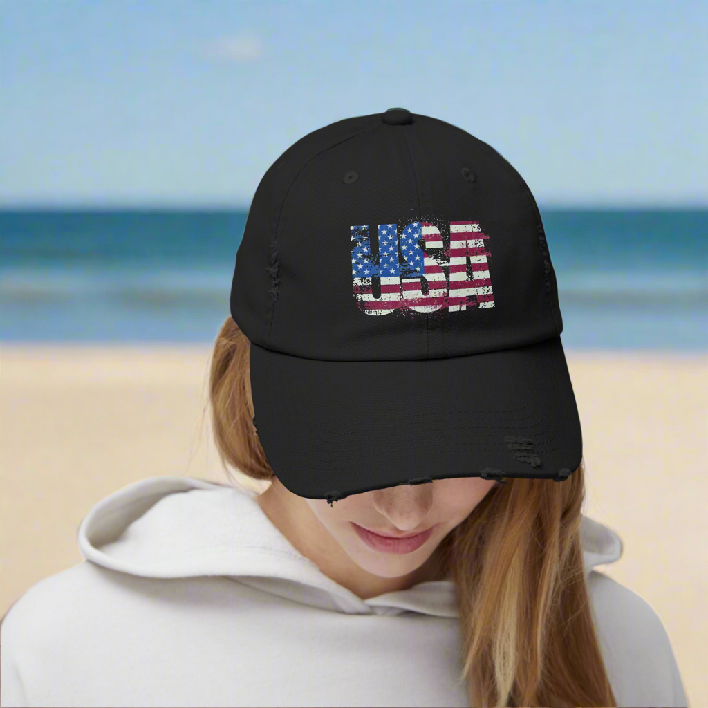 💥 Unisex 💥 USA 💥 Red White and Blue 💥 Distressed Cap 💥 One Size 💥 D Ring Closure 💥 Colors💥 Black 💥 Light Olive 💥 Scotland Blue 💥 Nickel 💥 Stone 💥 True Pink 💥
