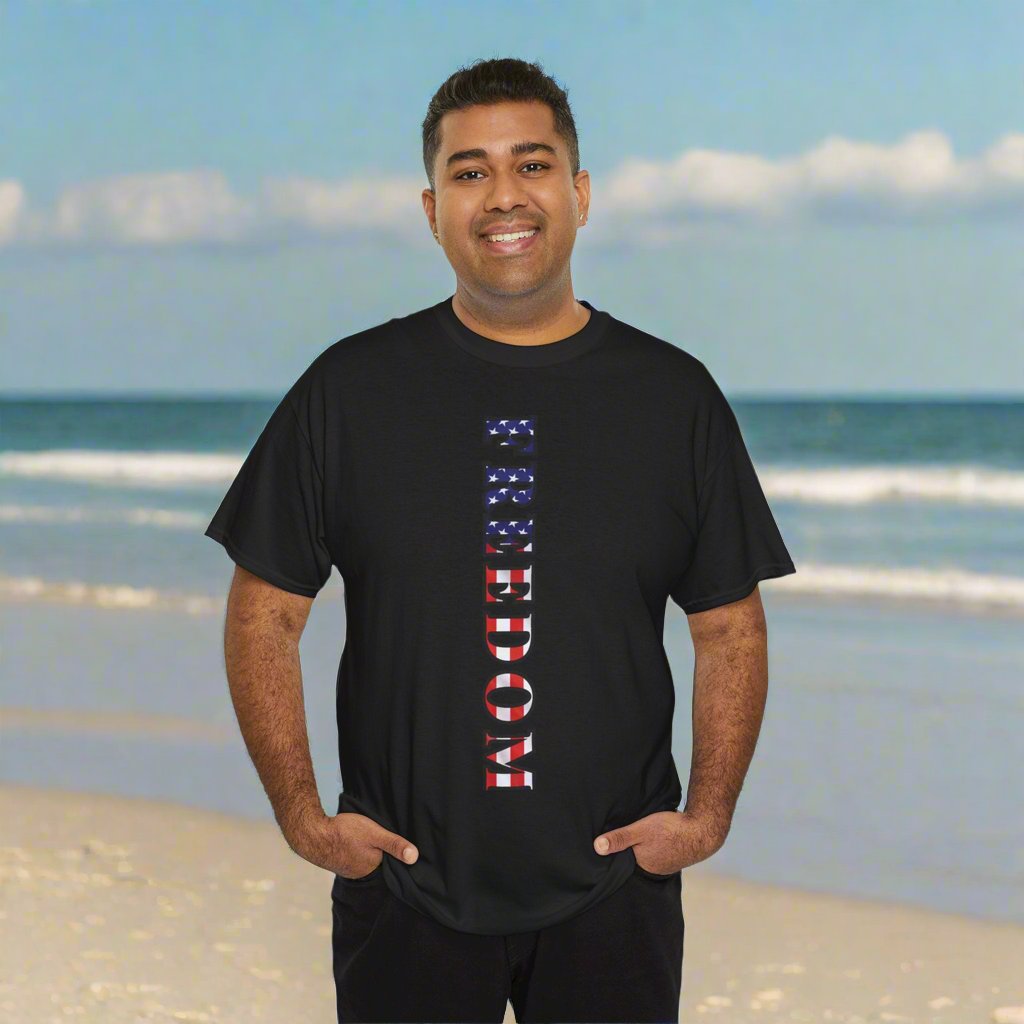 Freedom Patriotic T-Shirt - Red White Blue - American Flag Tee - Unisex S-5XL