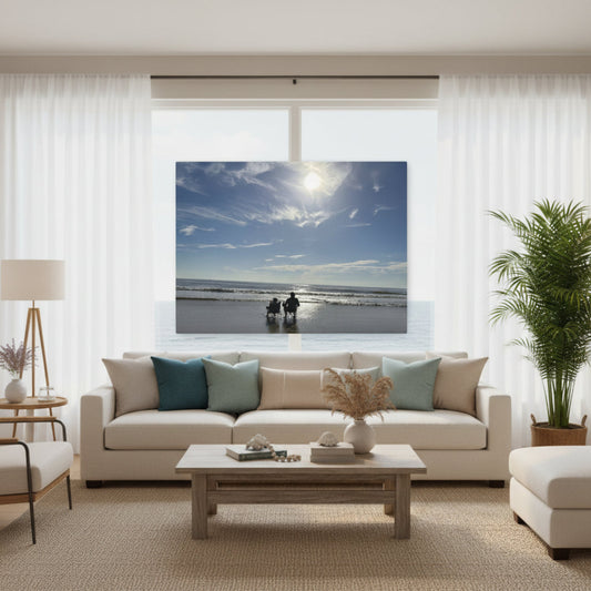 Beach Day - Canvas Wall Art - Stretched Canvas Print - Coastal Home Decor - Ocean Wall Art - Serene Landscape Painting