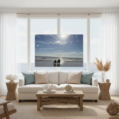 Beach Day - Canvas Wall Art - Stretched Canvas Print - Coastal Home Decor - Ocean Wall Art - Serene Landscape Painting