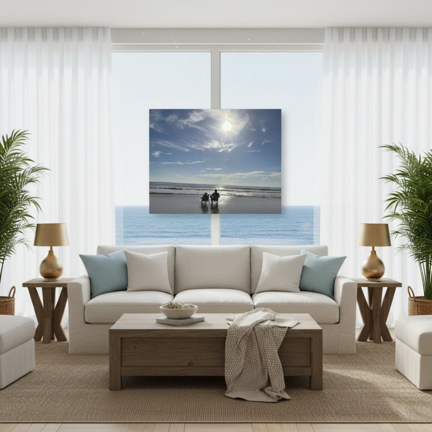 Beach Day - Canvas Wall Art - Stretched Canvas Print - Coastal Home Decor - Ocean Wall Art - Serene Landscape Painting