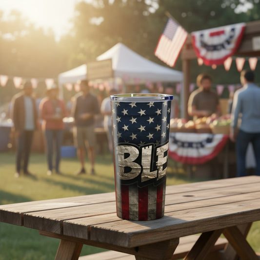 Blessed Patriotic Tumbler 20oz - Freedom Gift, Travel Mug, Outdoor Use, BBQ Accessory, Veterans Day, Memorial Day
