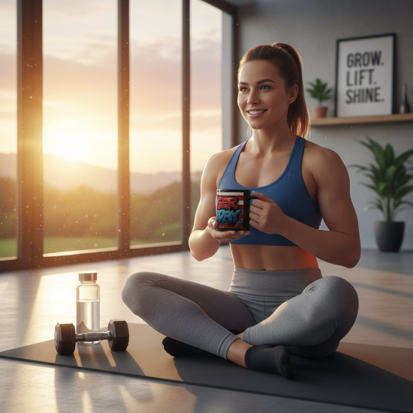 Stronger Than Yesterday! Motivational Mug - American Flag - 11oz/15oz