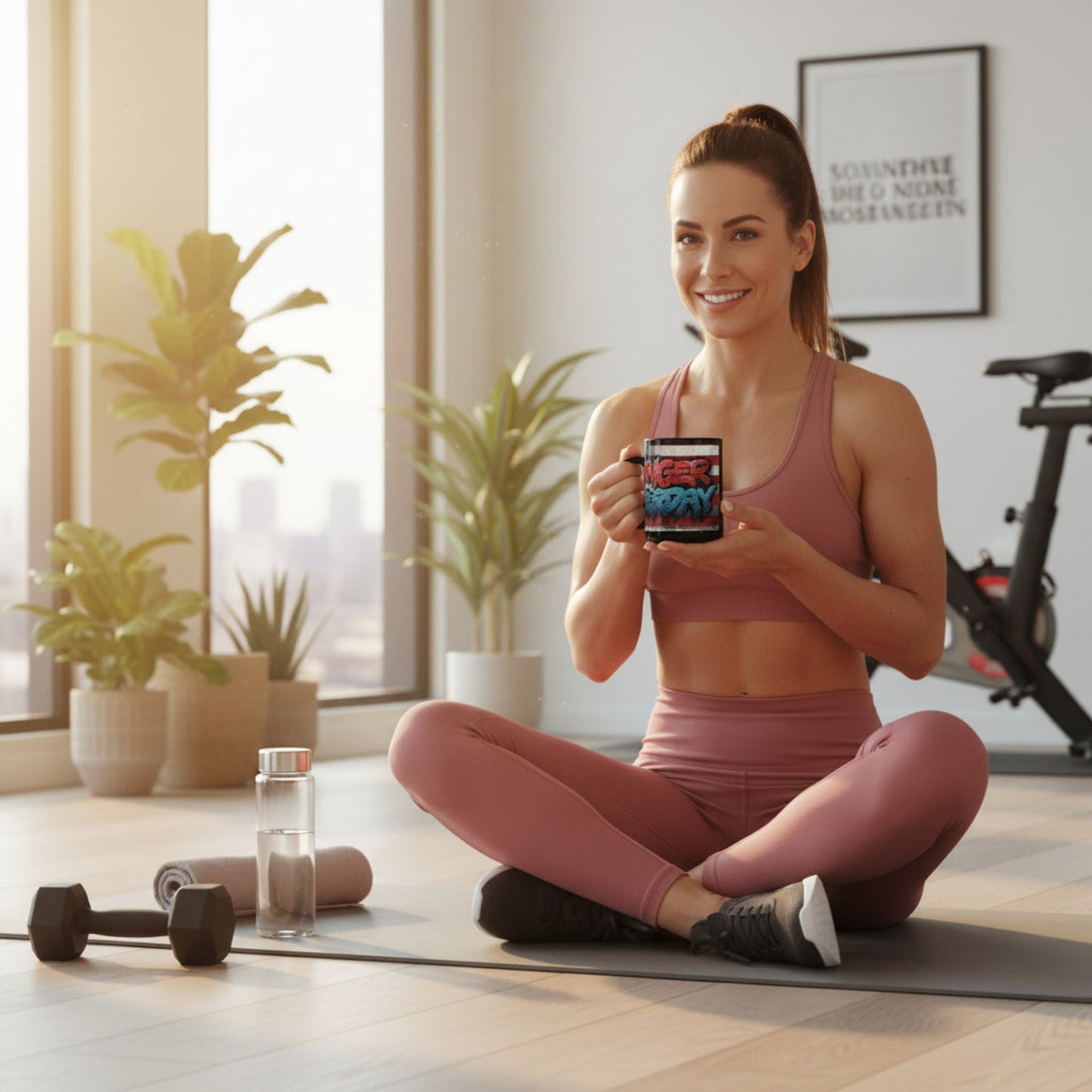 Stronger Than Yesterday! Motivational Mug - American Flag - 11oz/15oz