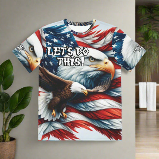 💥 Eye-Catching 💥  Patriotic 💥 Red White & Blue 💥 Bald Eagle 💥 Graphic Tee 💥 Let's Do This! 💥 Sizes US XS-4XL 💥