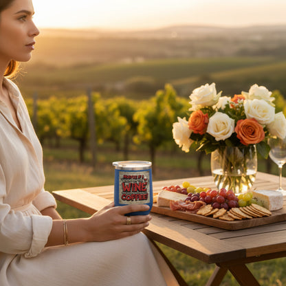 Funny - Maybe If I Blow On This Wine They Will Think That It’s Coffee! - Wine Tumbler - 12oz - Perfect Gift for Wine Lovers - Holiday Gift - Coffee Enthusiasts - Party Favor - Birthday Gift -  Home Bar Accessory