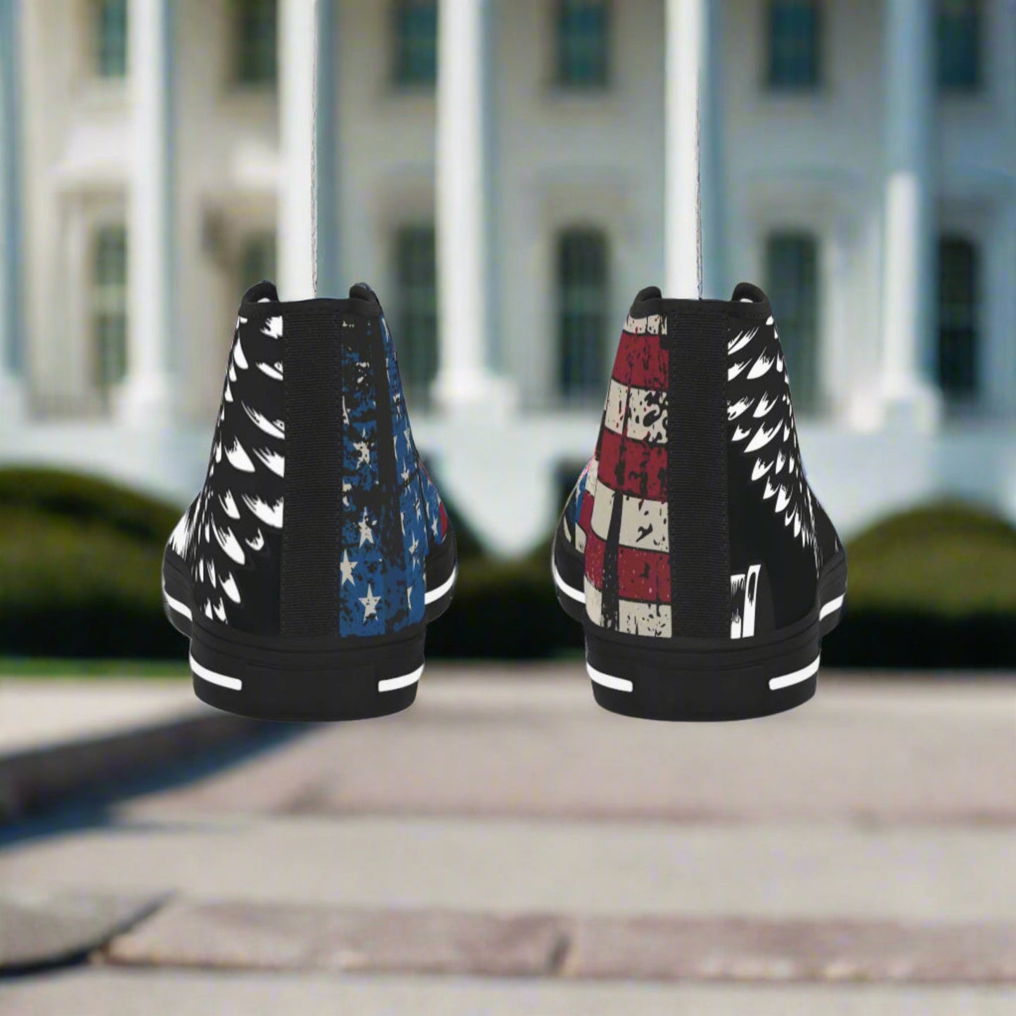 💥 High-Top Sneakers 💥   USA  💥   Red White & Blue 💥 Eagle Design 💥   Sizes US  5 - 14   💥