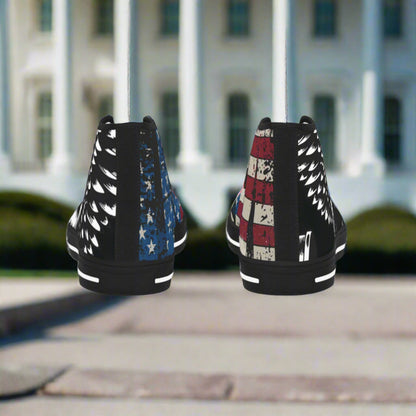 💥 High-Top Sneakers 💥   USA  💥   Red White & Blue 💥 Eagle Design 💥   Sizes US  5 - 14   💥