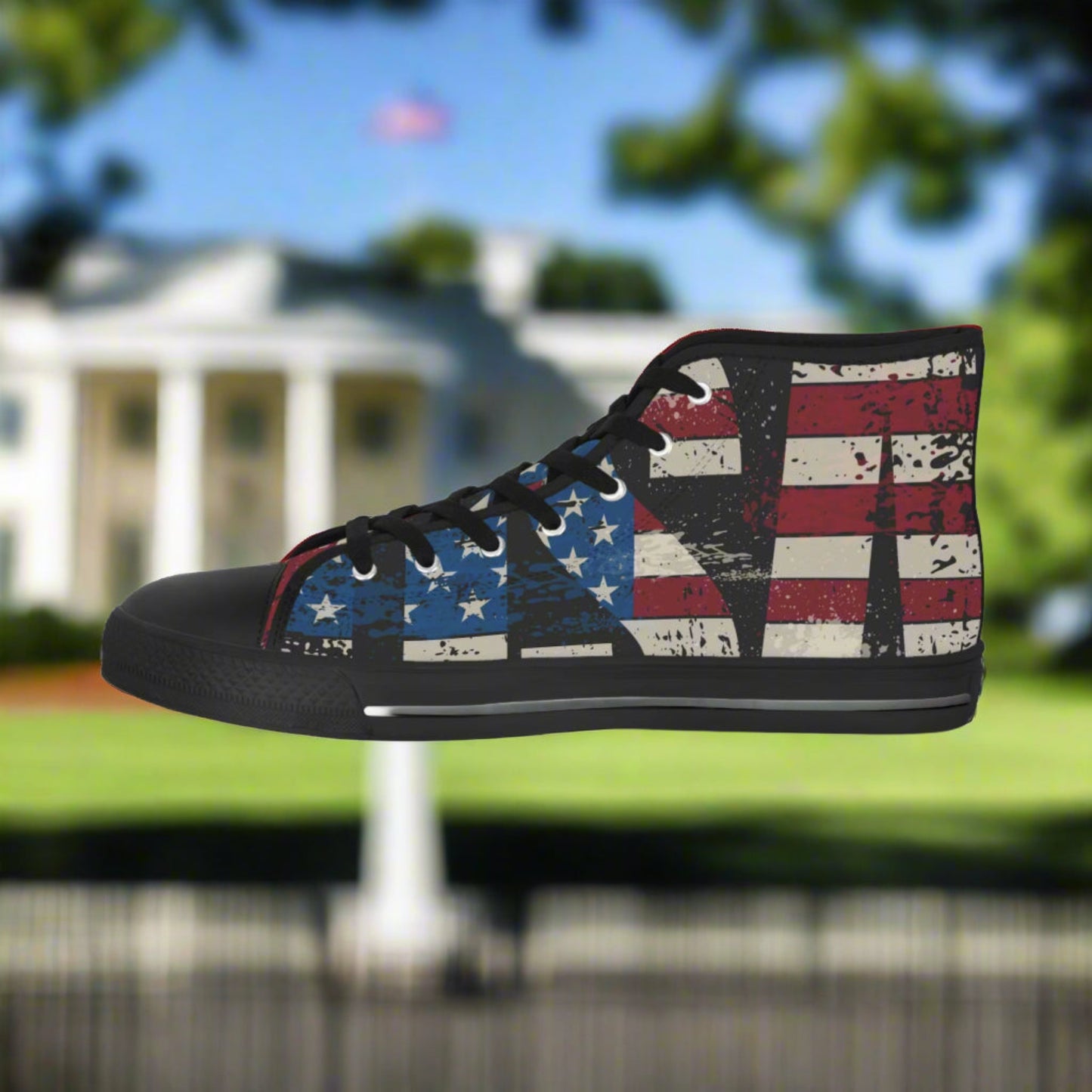 💥 High-Top Sneakers 💥   USA  💥   Red White & Blue 💥 Eagle Design 💥   Sizes US  5 - 14   💥