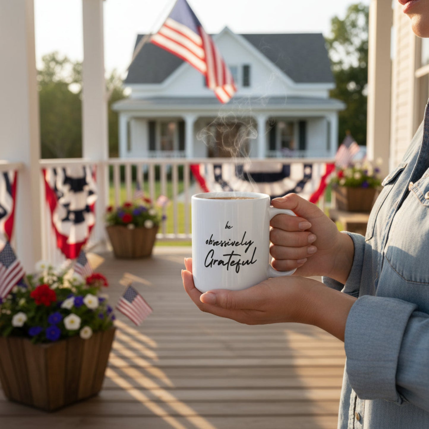 Be Obsessively Grateful Mug - White Ceramic Coffee Cup 11oz 15oz