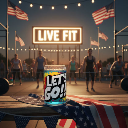 Let's Go!! Motivational Sipper Glass - 16oz Titan Plastic with Straw