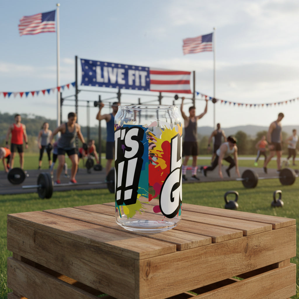Let's Go!! Motivational Sipper Glass - 16oz Titan Plastic with Straw