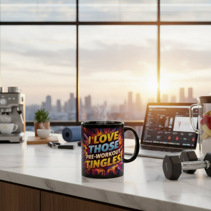 Motivational Workout Mug - Fitness Coffee Cup -  I Love Those Pre-Workout Tingles! Mug -  Gym Lover Gift -  Workout Motivation Mug -