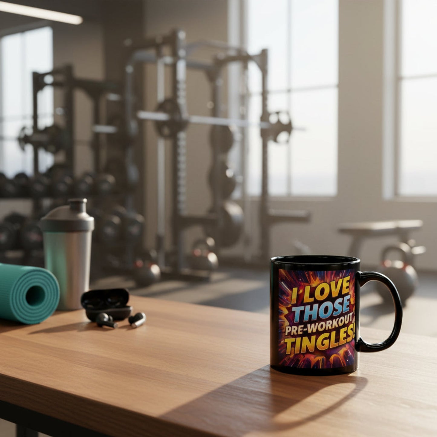 Motivational Workout Mug - Fitness Coffee Cup -  I Love Those Pre-Workout Tingles! Mug -  Gym Lover Gift -  Workout Motivation Mug -