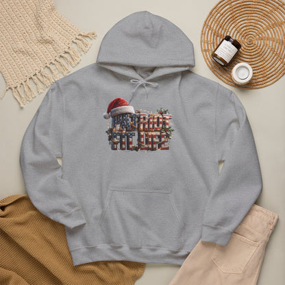 Patriot Fit Life Christmas Hoodie - Santa Hat Flag Lettering | Unisex S-5XL