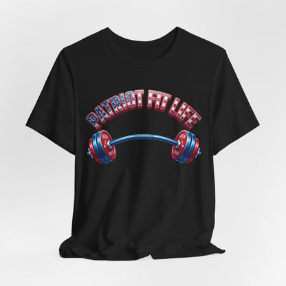 Patriot Fit Life T-Shirt | American Flag Barbell Arch Gym Tee – LIVE FIT