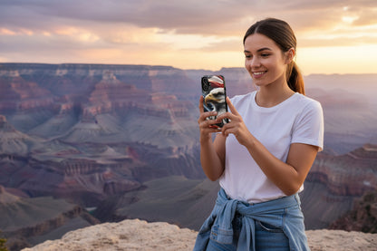 Phone case with an eagle and American flag design.