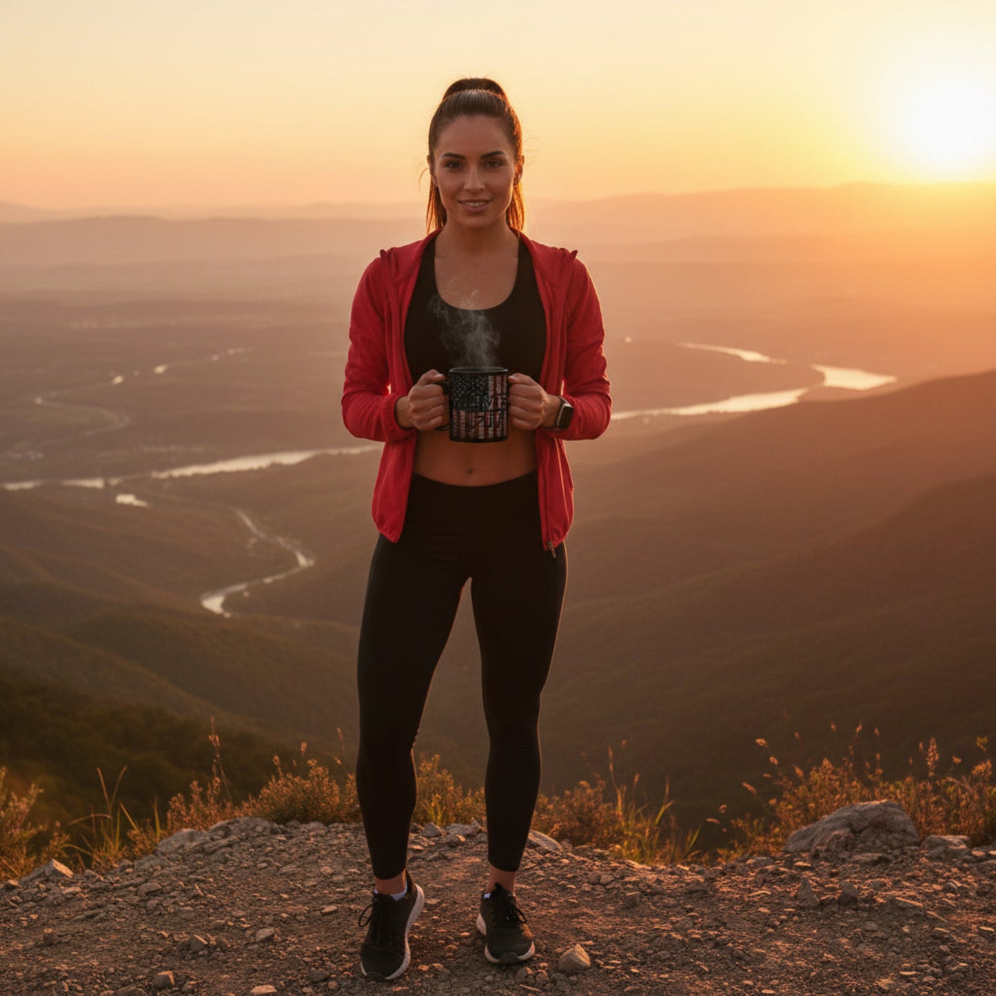 LIVE FIT Vintage American Flag Mug - Patriotic Fitness Motivation - 11oz/15oz