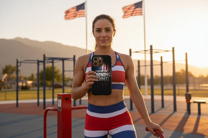 Phone case with American flag design and text This is the Turning Point!